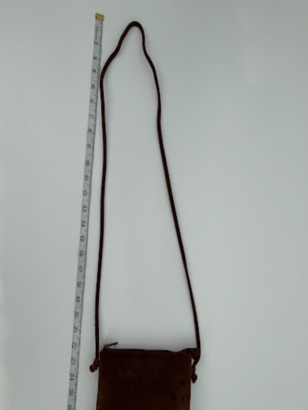 Vintage Esprit Dark Brown Genuine Suede Fringe Crossbody Bag